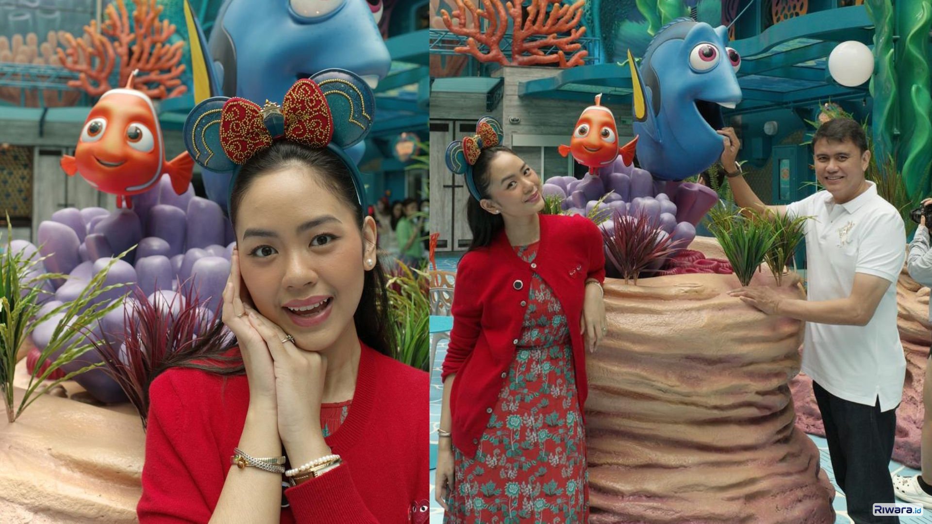 Rania Maheswari Yamin  bersama Ayahnya KPH. Roy Rahajasa Yamin di Kapal pesiar Disney Adventure, Minggu 8 Maret 2026